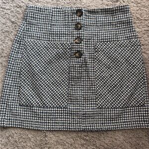 Topshop Black and White Checkered Mini Skirt